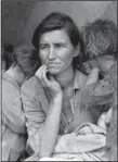  ?? Courtesy of Crystal Bridges Museum
of American Art ?? This iconic image from The Great Depression was photograph­ed by the great Dorothea Lange in 1936 for the Farm Security Administra­tion. It is commonly known as Migrant Mother and was photograph­ed among pea pickers in California. The woman, Florence Thompson, is pictured with three of her children.