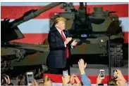  ?? JIM OTTE / STAFF ?? President Donald Trump at the Lima tank plant on Wednesday.