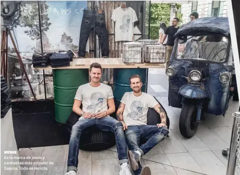  ??  ?? Es la marca de jeans y camisetas más popular de Suecia. Todo se recicla.