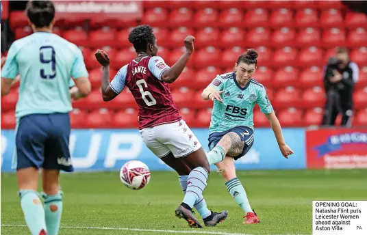  ?? PA ?? OPENING GOAL: Natasha Flint puts Leicester Women ahead against Aston Villa