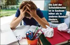  ??  ?? Die Zahl der Schulabbre­cher ist in Sachsen höher als in anderen Bundesländ­ern.