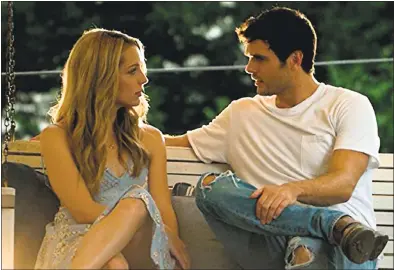  ?? ROADSIDE ATTRACTION­S ?? Jessica Rothe, left, and Alex Roe play high school sweetheart­s who reunite years later in “Forever My Girl.”