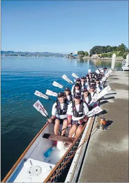  ??  ?? Paddles up: The Boobops team were in high spirits at the dragon boat National Championsh­ips in March.
nicola.stewart@wrcn.co.nz