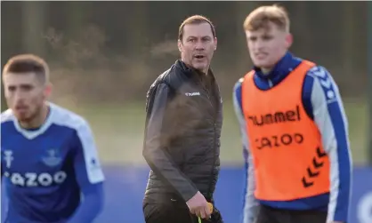  ?? Photograph: Tony McArdle/Everton FC/Getty Images ?? Duncan Ferguson looks on during Everton’s training session at USM Finch Farm on Tuesday morning as the squad began its preparatio­ns for Saturday’s visit of Aston Villa to Goodison Park.