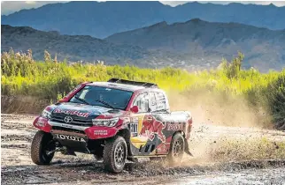  ??  ?? Toyota driver and two-time winner Nasser Al-Attiyah of Qatar and co-driver Matthieu Baumel finished second in 2018’s renewal.