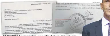  ?? CEDOC PERFIL ?? DOCUMENTO. La constructo­ra, que confesó haber pagado sobornos por US$ 35 millones en Argentina, debe enviar más informació­n.