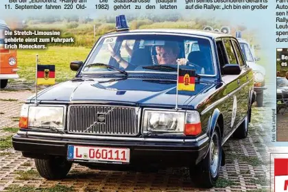  ??  ?? Die Stretch-Limousine gehörte einst zum Fuhrpark Erich Honeckers.
Bei der „Elbflorenz“-Rallye gibt es viele Oldtimer zu bestaunen.