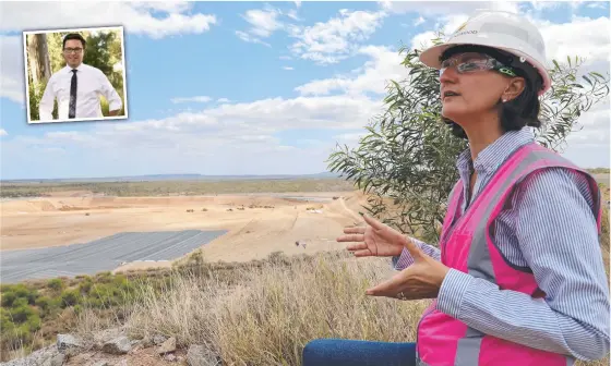  ??  ?? Claudia Brumme-smith on day 5 of the journey from the North West to Townsville at Ravenswood Goldmine. INSET: David Littleprou­d.