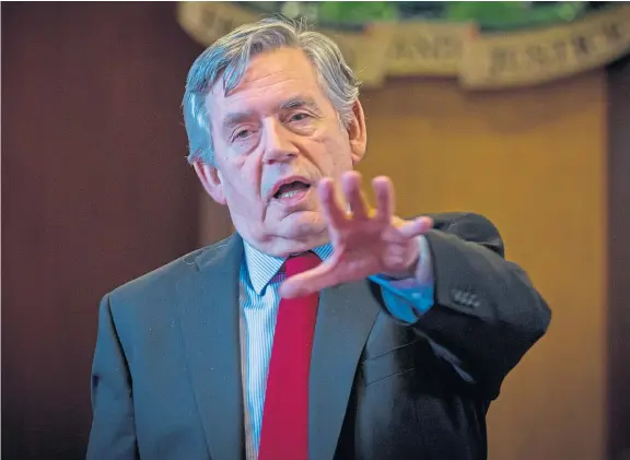  ?? Picture: PA. ?? Former Prime Minister Gordon Brown blames the advance of nationalis­m for the current political discord in the country.