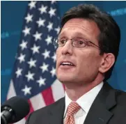  ??  ?? Eric Cantor’s defeat has set off a scramble among Republican­s seeking his post.