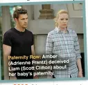  ?? ?? Paternity Row: Amber (Adrienne Frantz) deceived Liam (Scott Clifton) about her baby’s paternity.