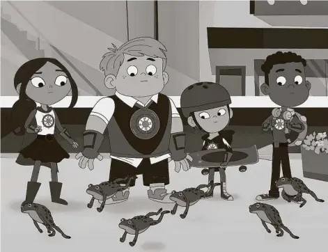  ?? PBS Kids ?? “Hero Elementary” from PBS Kids features, from left, Lucita Sky, Benny Bubbles, Sara Snap and AJ Gadgets, a superhero who has the ability to make super gadgets — and who also happens to be on the autism spectrum.