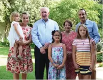  ?? (Courtesy Australian Embassy) ?? AUSTRALIAN GOVERNOR-GENERAL Sir Peter Cosgrove and his wife, Lynne (center), flanked by Australian Ambassador Dave Sharma and his wife, Rachel Lord, with their three daughters.