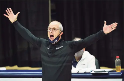  ?? David Butler II / Associated Press ?? UConn coach Dan Hurley was recently given a birthday gift from his team: a T-shirt bearing the name “Captain Brutality.”