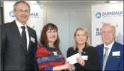  ??  ?? Grace McArdle Rape Crisis North East, receiving a cheque from Miriam Williams, Board of Directors.