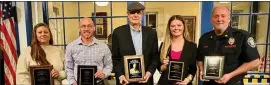  ?? ?? Special Recognitio­n Award recipient Rachael Kehler of the Boyertown Area Historical Society, Outstandin­g Mentor of the Year Jeff Shontz, Outstandin­g Citizen of the Year Kenneth Hunt, Outstandin­g High School Senior of the Year Samantha Jo Dolansky and Outstandin­g First Responder of the Year James K. Boyer were recognized during the 70th annual Boyertown Citizen of the Year Awards Gala on April 20.