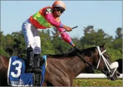  ?? PHOTO SPENCER TULIS/FOR THE SARATOGIAN ?? Daddy is a Legend with Manny Franco aboard, outkicked Altea in the stretch to earn her first stakes win, the Grade 3, $150,000 Lake George.