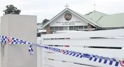  ?? REUTERS ?? A police line is seen outside the Assyrian Christ The Good Shepherd Church after a knife attack the night before, in Wakeley, Sydney.