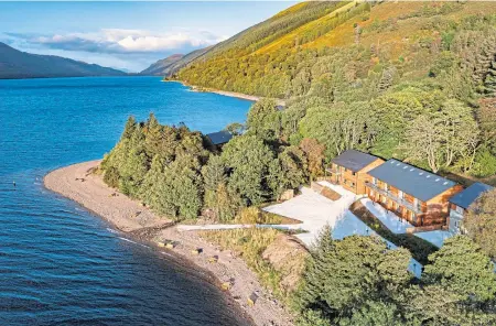  ?? ?? The Whispering Pine Cabins offer amazing views across Loch Lochy.