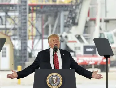  ?? THE ASSOCIATED PRESS ?? In this file photo, President Donald Trump speaks at Southwest Iowa Renewable Energy, an ethanol producer in Council Bluffs, Iowa.