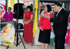  ??  ?? Minister for Health and Medical Services, Rosy Akbar (second from right), at the launch of the Christmas Campaign for the Church of Jesus Christ of Latter-day Saints on December 1, 2017.