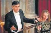  ?? AFP ?? British PM Rishi Sunak speaks during the Lord Mayor’s Banquet at Guildhall in London on Monday.