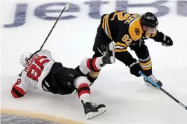  ?? Stuart Cahill / herald staFF File ?? IMPACT PLAYER: Trent Frederic is hoping to get a callup as one of the Bruins’ Black Aces if the NHL season resumes.