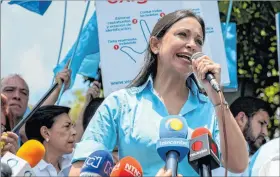  ?? ARCHIVO / EXPRESO ?? Venezuela. María Corina Machada es impugnada por el chavismo.