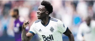  ?? DARRYL DYCK / THE CANADIAN PRESS FILES ?? Vancouver Whitecaps’ Alphonso Davies, 17, of Edmonton is likely going to European soccer giant Bayern Munich for record transfer fees that could top US$20 million.