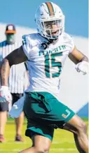  ?? TIM
BROGDON/UM ATHLETICS ?? Miami Hurricanes safety Avantae Williams during his first spring practice March 15.