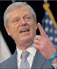  ?? MATT STONE / BOSTON HERALD ?? Gov. Charlie Baker said he vetoed the climate bill over concerns it could stymie housing developmen­t.