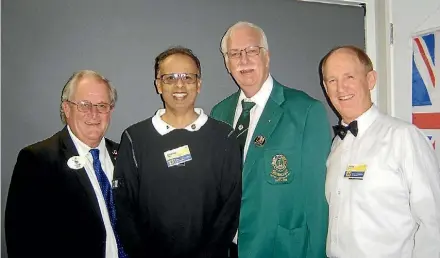  ?? SUPPLIED ?? Stu Gray, Avind Raman, Zone 4 chairman Mike Cousins and Te Aroha Lions president Mark Davey.