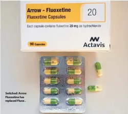  ??  ?? Switched: Arrow Fluoxetine has replaced Fluox .