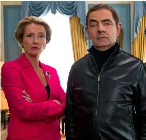  ??  ?? Emma Thompson and Rowan Atkinson in Johnny English Strikes Again