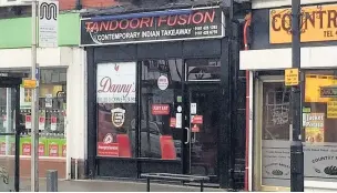  ??  ?? ●●Tandoori Fusion takeaway in Gatley