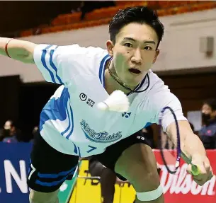  ?? AFP ?? Sheer brilliance: Japan’s world No. 1 Kento Momota won the All-Japan Championsh­ips in December last year. —