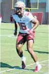 ?? KATHERINE WRIGHT/CORRESPOND­ENT ?? Tight end Tre' McKitty could play a bigger role in Florida State’s passing game this season.