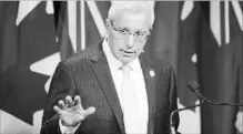  ?? CHRIS YOUNG THE CANADIAN PRESS ?? Interim PC leader Vic Fedeli: “While there will always be more work to be done, today I can confidentl­y give our party a clean bill of health.”