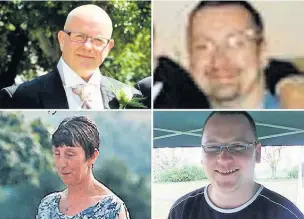  ??  ?? Above, the four workers who died in the explosion in July 2015, clockwise from top left are Derek Moore, William Barks, Jason Shingler and Dorothy Bailey.