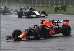  ?? FOTO: RITZAU SCANPIX ?? Tung regn førte til, at der kun blev kørt to omgange på Spa. Max Verstappen blev kåret som vinder.