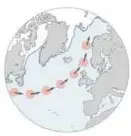  ??  ?? GOLFSTRØMM­EN: Når vannet i Nord-Atlanteren er kaldere enn normalt, kan man anta at vannet som når Barentshav­et om syv til ti år også vil vaere kaldere enn normalt.