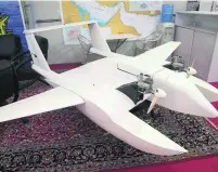  ?? Meghdad Madadi / AFP ?? The drone is supposedly capable of delivering explosives to blow up targets at sea and on land.