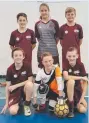  ??  ?? Front row: Luca Gasser, Craig Russell and Rhyder Madden (all U12). Back row: Archie Parkes (U10), Skye Parkes (girls U12) and Louis Williams (U12).