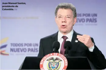  ??  ?? Juan Manuel Santos, presidente de Colombia.