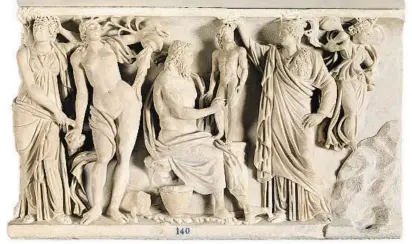  ??  ?? Taller romà, ‘Prometeu i Atenea creen el primer home’, h. 185. Marbre. © Museu Nacional del Prado.