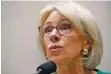  ?? ASSOCIATED PRESS FILE PHOTO ?? Education Secretary Betsy DeVos testifies in May before a House committee in Washington. The Trump administra­tion is rescinding Obama-era guidance that encouraged schools to take race into account in admissions.