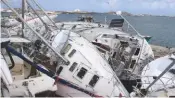  ??  ?? The aftermath of Hurricane Irma when it struck Caribbean islands including St Maarten in 2017