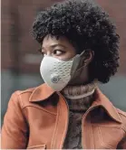  ?? AIRPOP ?? The AirPop Active+ combines a sensor on the mask and app to measure a user’s breathing and the air quality of their surroundin­gs.