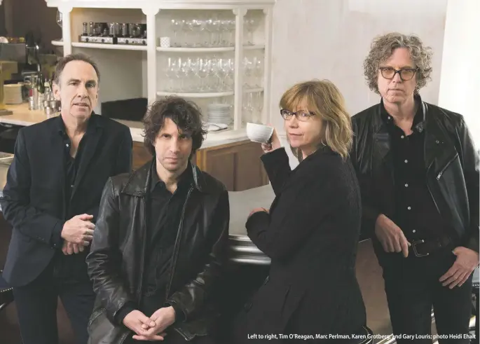  ??  ?? Left to right, Tim O’Reagan, Marc Perlman, Karen Grotberg, and Gary Louris; photo Heidi Ehalt