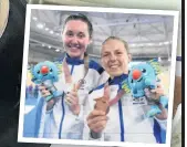  ??  ?? FARM LABOUR Evans trains during lockdown (bottom) and showing off medals with Katie Archibald (below) at Gold Coast Games